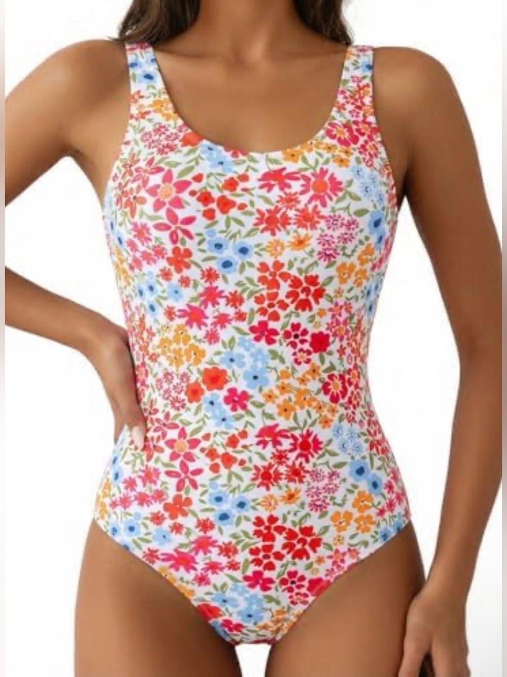 Women’s Floral One-Piece Swimsuit - White Multi